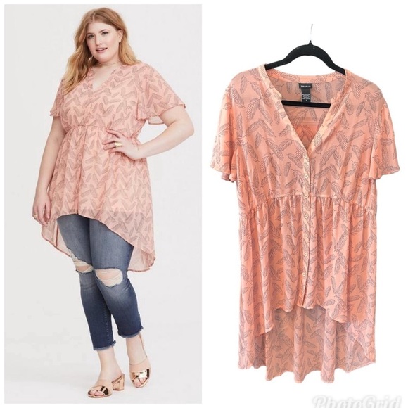 Torrid Lexie Babydoll Chiffon Tunic - EUC - Picture 1 of 5